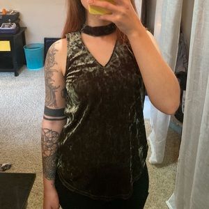 Velvet Mock Neck Top